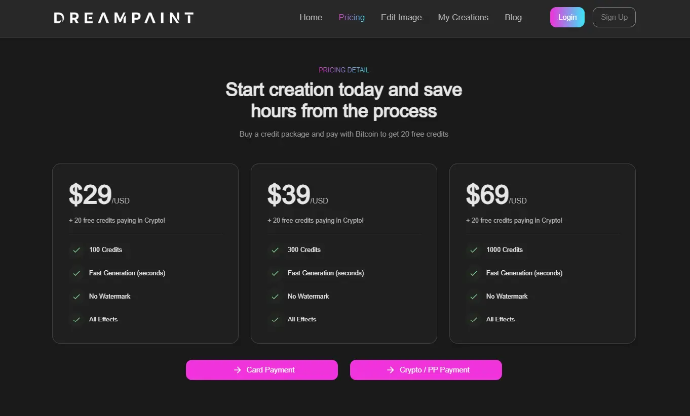 DreamPaint-Pricing